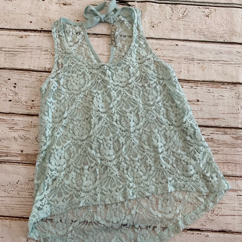 Chloe K Lace Open Bow Back - XS